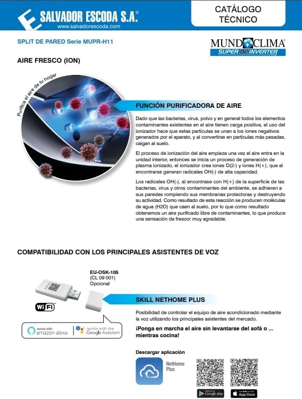 EFIMARKET - MUNDOCLIMA MUPR-12-H11 - Klimatyzator 3500W