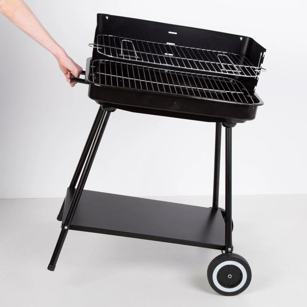 Grill przenośny stalowy 55x43x82 cm - Aktive. Czarny