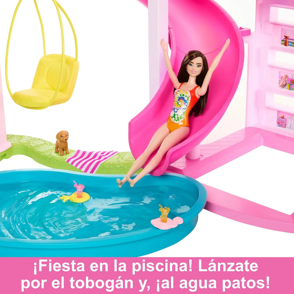 Barbie Dreamhouse 2023 3-piętrowy domek dla lalek z ponad 75 meblami i akcesoriami, od 3 lat (Mattel HMX10)