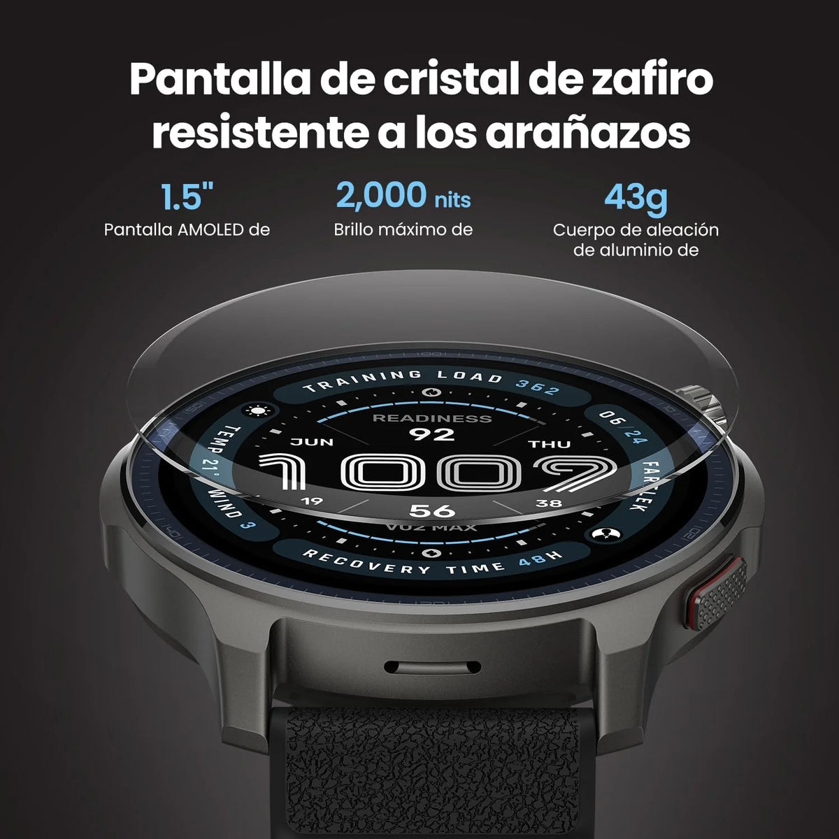 Amazfit Balance 2 Smartwatch Męski 47 mm, Wyświetlacz AMOLED 1,5" ze Szkła Szafirowego, Smartwatch z NFC, GPS, Bateria 21 Dni, Ponad 170 Trybów Sportowych, Hyrox, Golf, dla Androida i iPhone'a