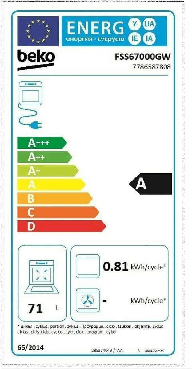Kuchenka Beko VITRO FSS67000GW, 4 płyty, 60 cm, biała
