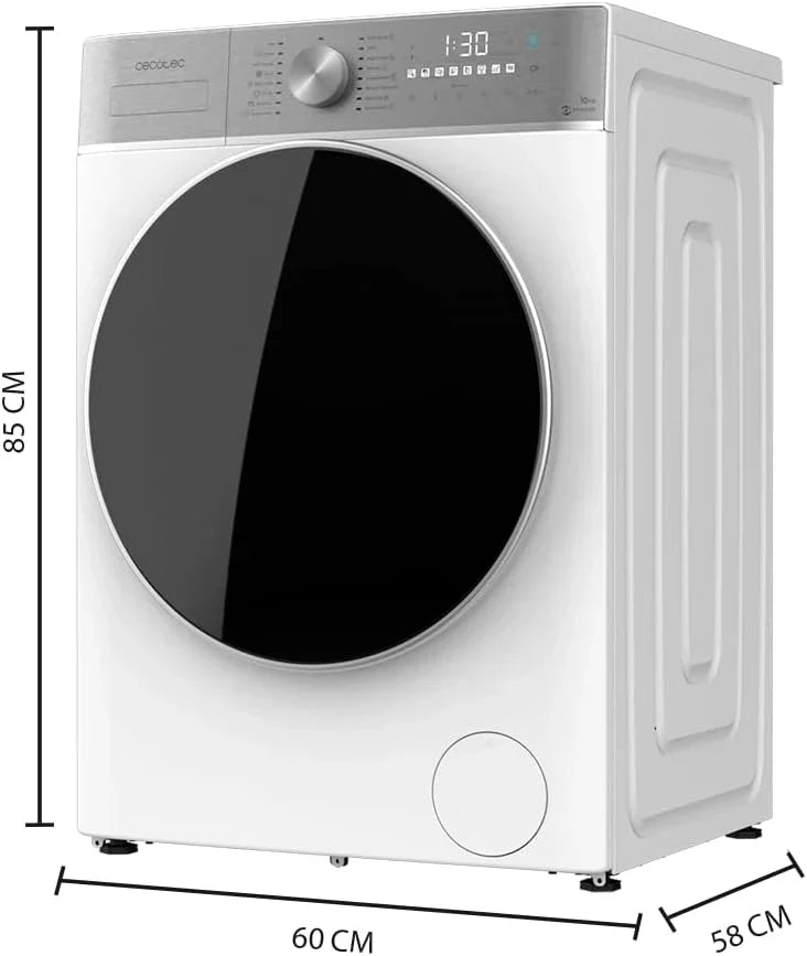 Pralko-suszarka Cecotec 8-5 kg ładowana od przodu Bolero Wash&Dry 8580 Inverter A. 1400 obr./min, 16 programów, silnik Inverter Plus, SteamMax, OnSmart, Fuzzy Logic, SpaCare i czujnik załadunku