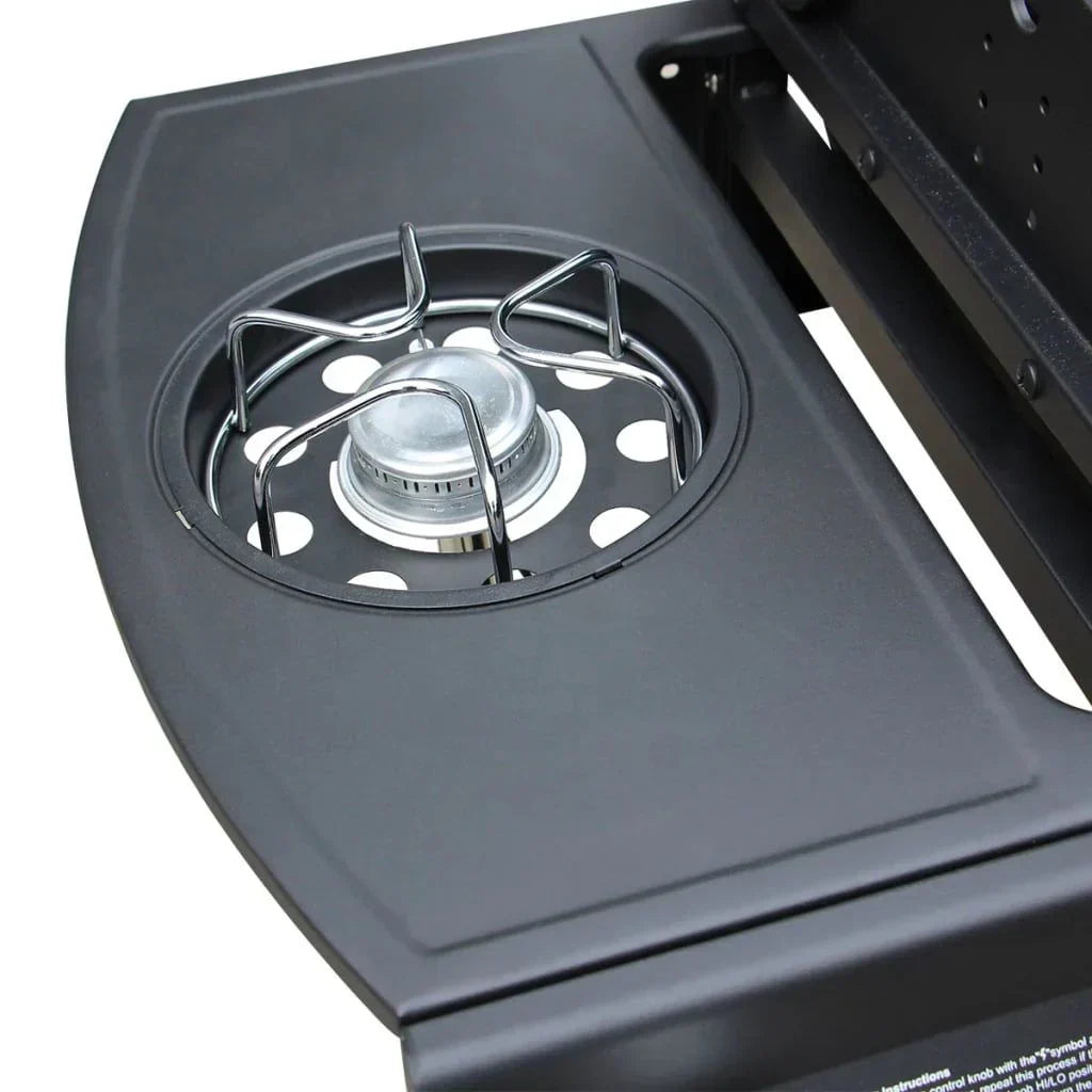 Grill Gazowy Barbacoa 4+1 Palniki Czarny Vidaxl