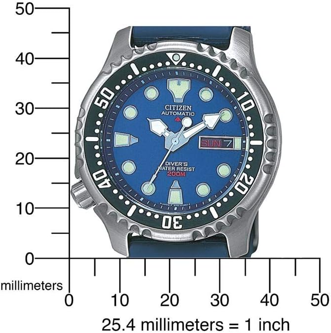 Citizen - Męski zegarek analogowy automatyczny z gumowym paskiem Promaster Marine