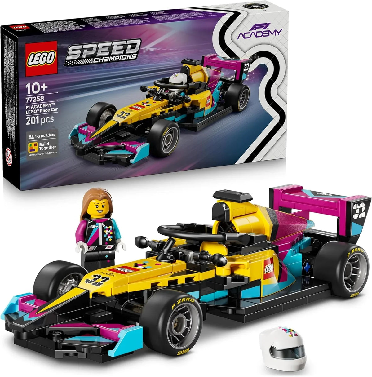 LEGO Speed Champions F1 ACADEMY LEGO Racerbil - F1 ACADEMY Byggset med Minifigur av en Kvinnlig Förare - Lekset med Fordon för Barn från 10 År - Formel 1-present till Flickor och Pojkar