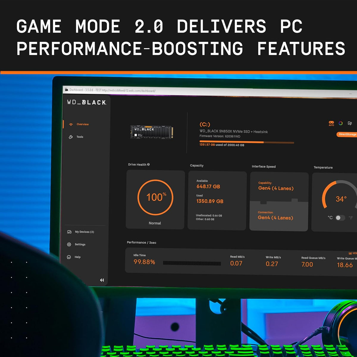 WD SN850X 4TB M.2 2280 PCIe Gen4 NVMe Gaming SSD do 7300 MB/s prędkość odczytu