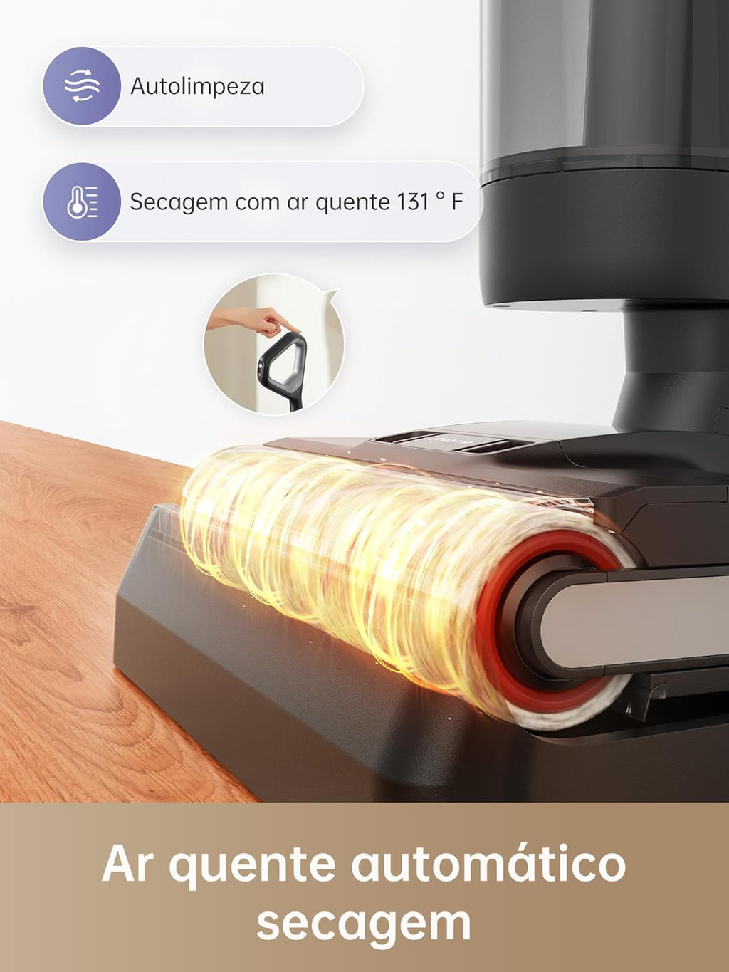dreame H14 Pro odkurzacz na sucho i na mokro, płaska konstrukcja 180°, czyszczenie szczotki w temperaturze 60°C, suszenie w 5 min, automatyczne dozowanie roztworu, sterowanie aplikacją, 18 kPa
