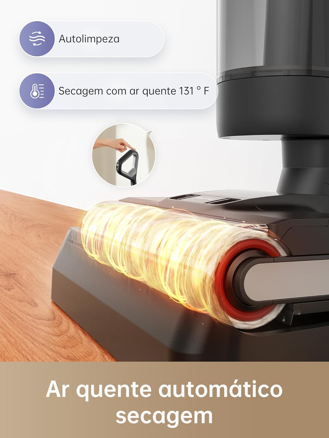 dreame H14 Pro odkurzacz na sucho i na mokro, płaska konstrukcja 180°, czyszczenie szczotki w temperaturze 60°C, suszenie w 5 min, automatyczne dozowanie roztworu, sterowanie aplikacją, 18 kPa