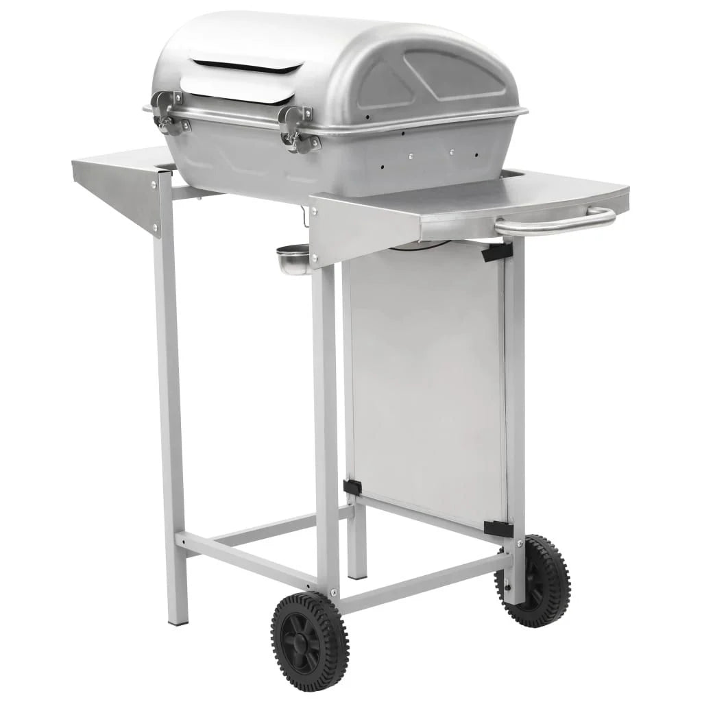 Grill Gazowy Przenośny 2 Strefy Srebrny Stal Nierdzewna Vidaxl