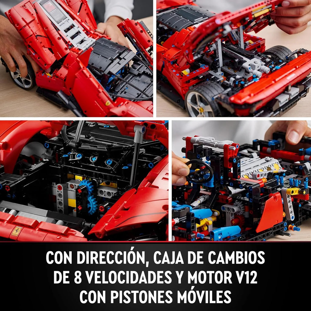 LEGO Technic Ferrari Daytona SP3, Czerwony Model Supersamochodu do Zbudowania, Skala 1:8, Kolekcjonerski Prezent dla Mężczyzn i Kobiet, Ostateczny Koncept Samochodu 42143