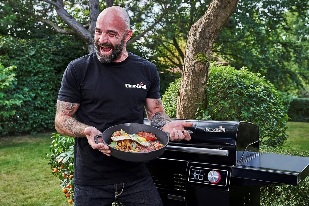 Char-Broil Grill Elektryczny SMART-E - Grill z E-POWER 90-370°C, precyzyjna kontrola temperatury, funkcja czyszczenia - Idealny do gotowania na świeżym powietrzu, w ogrodzie i na patio