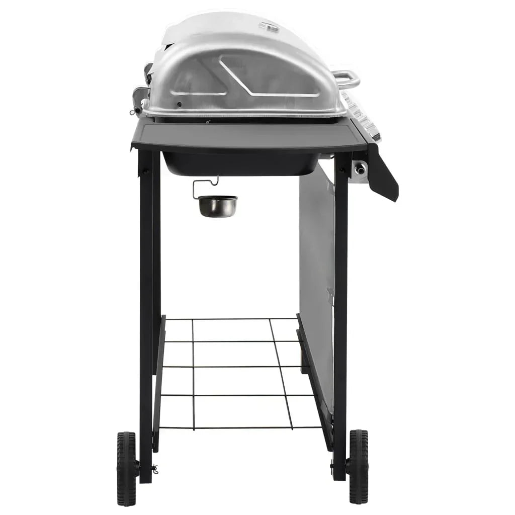 Grill Gazowy 6-Palnikowy Czarno-Srebrny Vidaxl