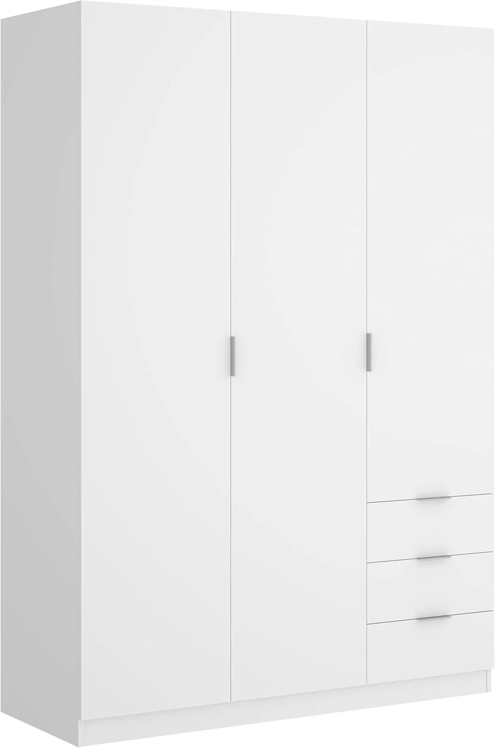 DEKIT GRUPO RIMOBEL Szafa 3-drzwiowa z 3 szufladami - Biała - 121X184X52 cm