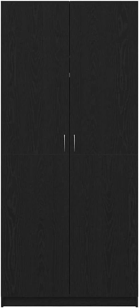 vidaXL Szafa Dąb Czarny 90x52x200 cm Sklejka, Nowoczesne Przechowywanie do Salonu, Szafa Prostokątna, Efektywny Organizer, Eleganckie i Oszczędzające Miejsce Rozwiązanie