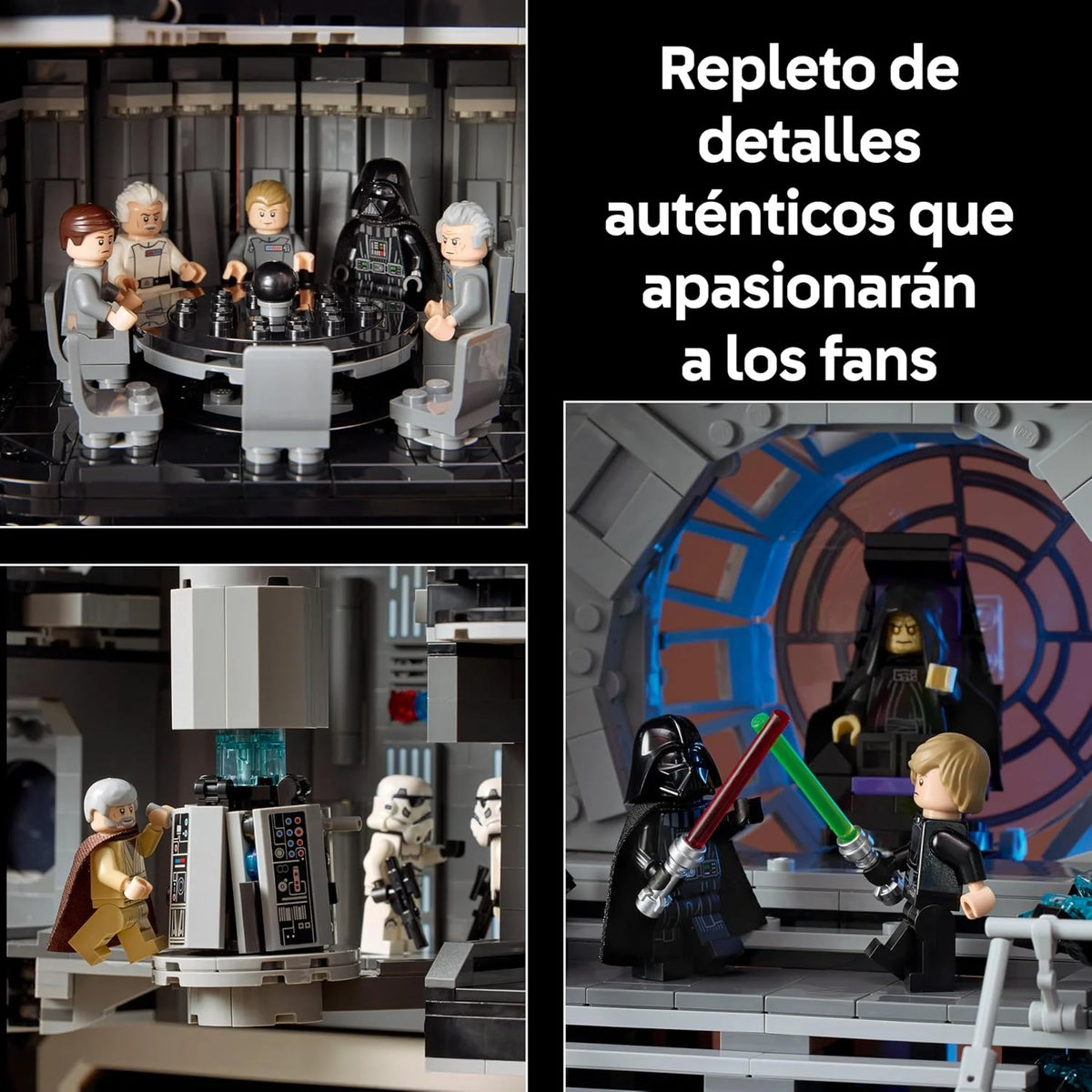 Star Wars 75419 Gwiazda Śmierci – interaktywny model UCS dla dorosłych z 36 minifigurkami, w tym Luke'a Skywalkera, Hana Solo i Dartha Vadera – kolekcjonerski prezent dla fanów i fanek