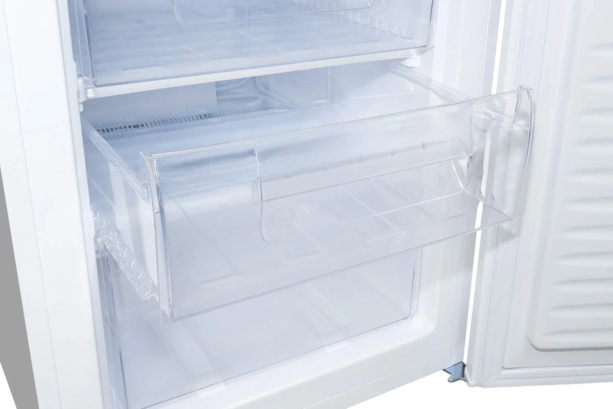 Exquisit® Zamrażarka Podblatowa 91L, Kolor Biały, Klasa E, Zamrażarka 4-gwiazdkowa, 4 Przezroczyste Szuflady, Drzwi Odwracalne, Kontrola Temperatury, Wymiary (85,5 x 55,0 x 58,0 cm)