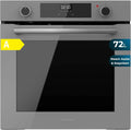 Cecotec Piekarnik wielofunkcyjny do zabudowy 60cm Bolero Hexa M226000 Glass Grey A. 2800W, 72L, 7 funkcji, tryb grill, grill z wentylatorem, tryb konwekcji, rozmrażanie, Steam Base X2, Steam EasyClean i Assist