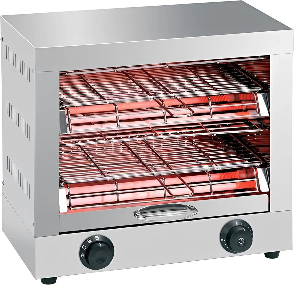 MBH - Elektryczny toster przemysłowy 2-poziomowy INOX dla GASTRONOMII. Profesjonalny piec do opiekania pieczywa do barów i restauracji.