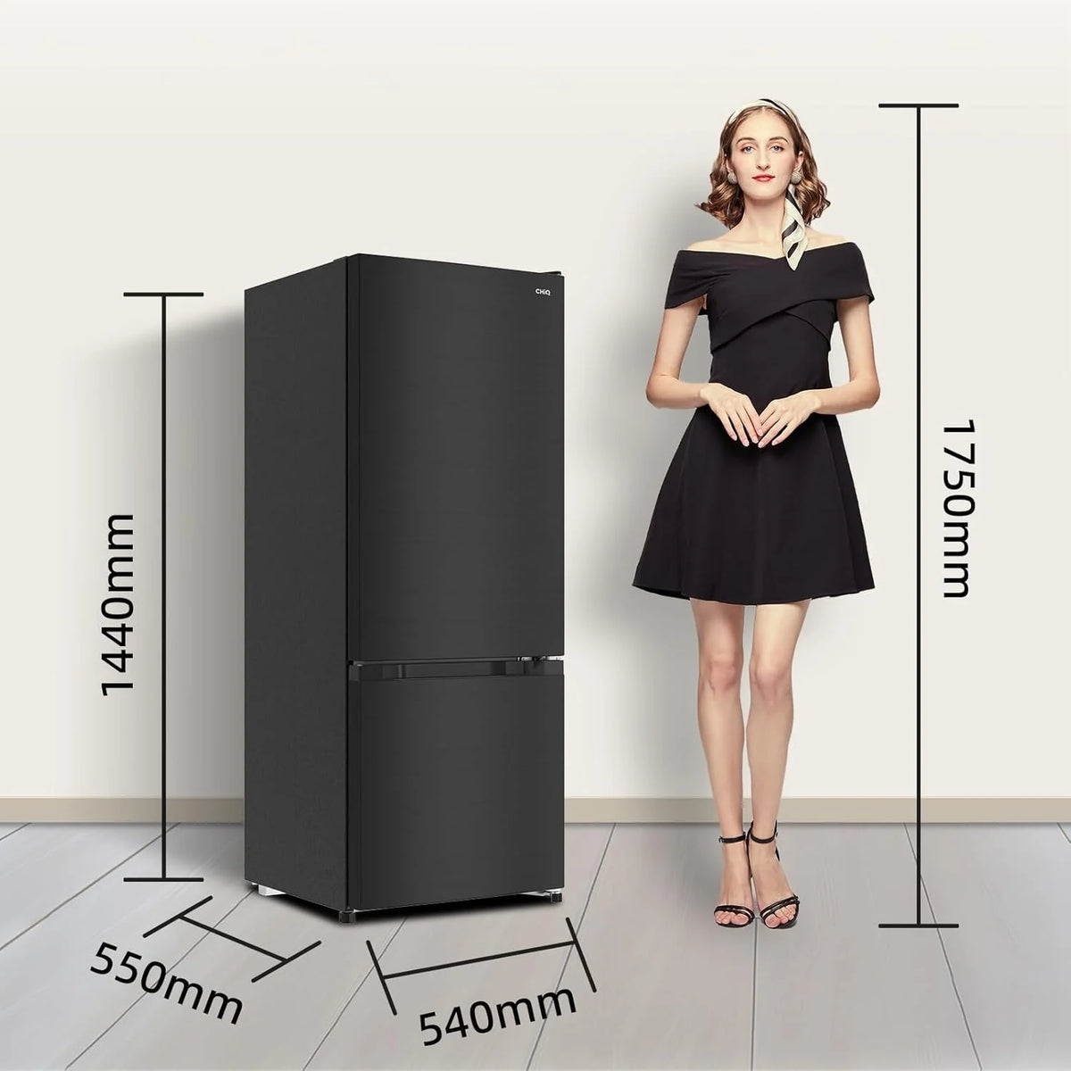 Lodówka CHiQ FBM205L42, 205 L, Low Frost, klasa energetyczna E, cicha praca 39 dB, drzwi odwracalne