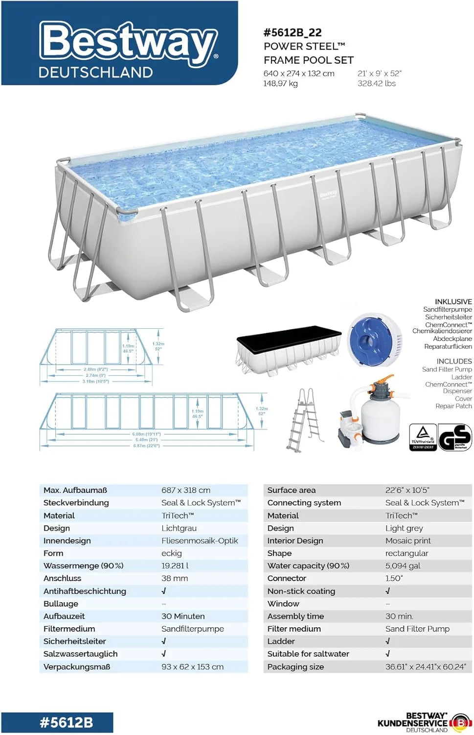 Basen rozporowy Bestway 732x366x132 cm 56475