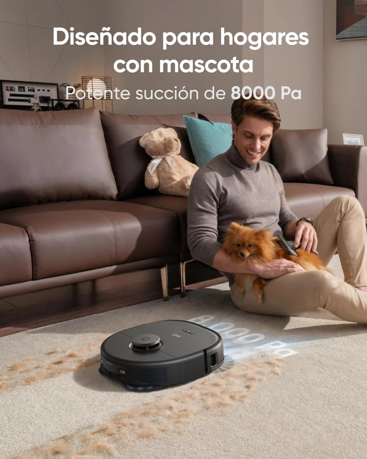 eufy X10 Pro Omni Robot Odkurzacz z Automatycznym Opróżnianiem i Obrotowymi Mopami, Podwójne Mopy z Automatycznym Podnoszeniem 12 mm, Wykrywanie Dywanów, AI Omijanie Przeszkód, Automatyczne Mycie i Suszenie, Czarny