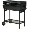 Metalowy Grill Węglowy 90x45x96 Cm-outsunny. Czarny