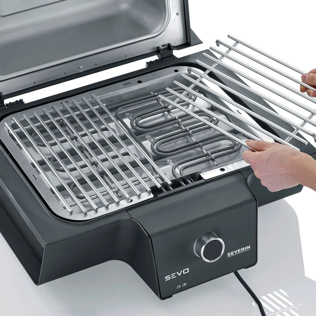 Grill elektryczny Barbacoa z cyfrowym wyświetlaczem OLED Sevo GT czarny PG 8106 Severin