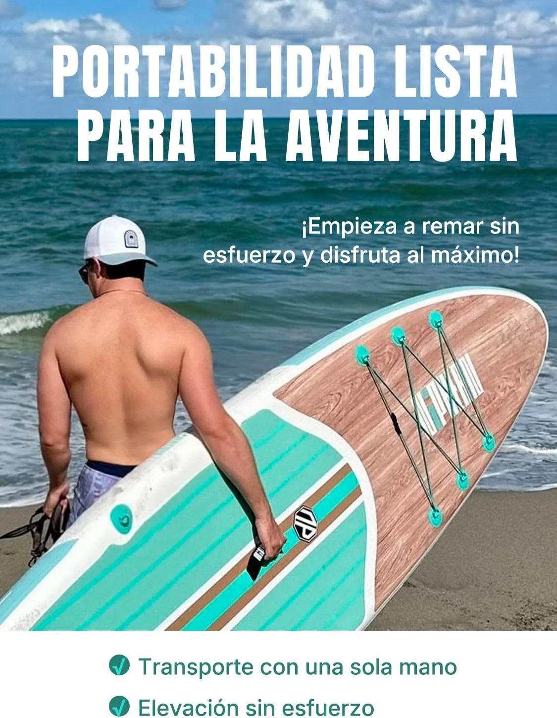 Niphean Dmuchana Deska Paddle Surf dla Dorosłych ze Wszystkimi Akcesoriami, Dmuchana Deska SUP 320cm dla Wszystkich Poziomów, SUP o Nośności 200kg dla 2 Osób, Deska Stand Up Paddle z Siedziskiem