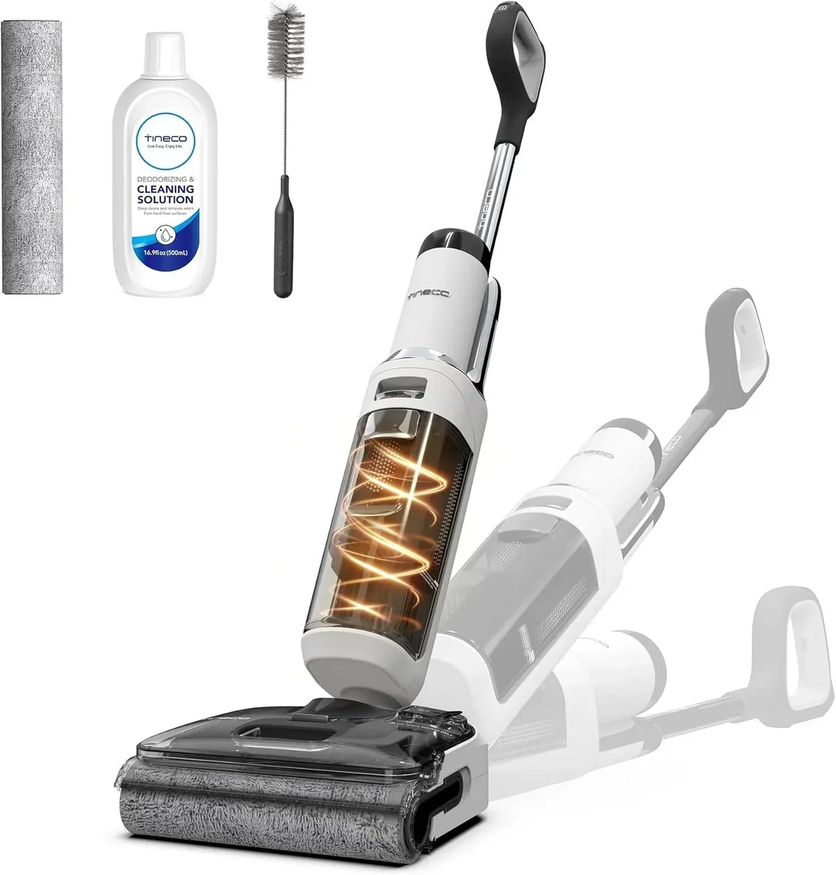 Bezprzewodowy odkurzacz pionowy Tineco Floor One S7 Stretch Ultra do pracy na mokro i sucho - konstrukcja zapobiegająca splątywaniu się włosów w 180° - 50 minut pracy - samooczyszczanie FlashDry w 85°C