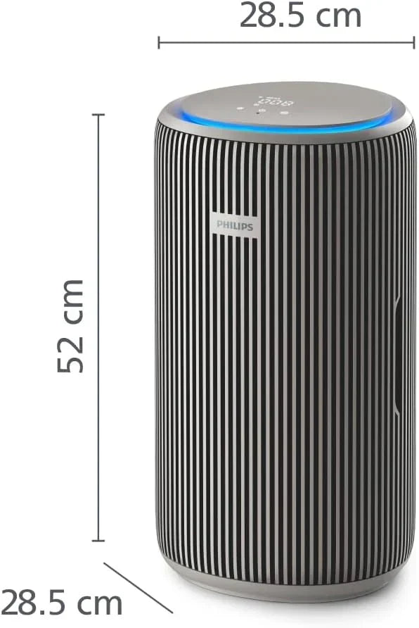 Oczyszczacz powietrza Philips PureProtect serii 3200 Smart, filtr HEPA i z węglem aktywnym, CADR 500m³/h do 130m², bardzo cichy, wychwytuje 99,97% alergenów, aplikacja połączona (AC3210/12)
