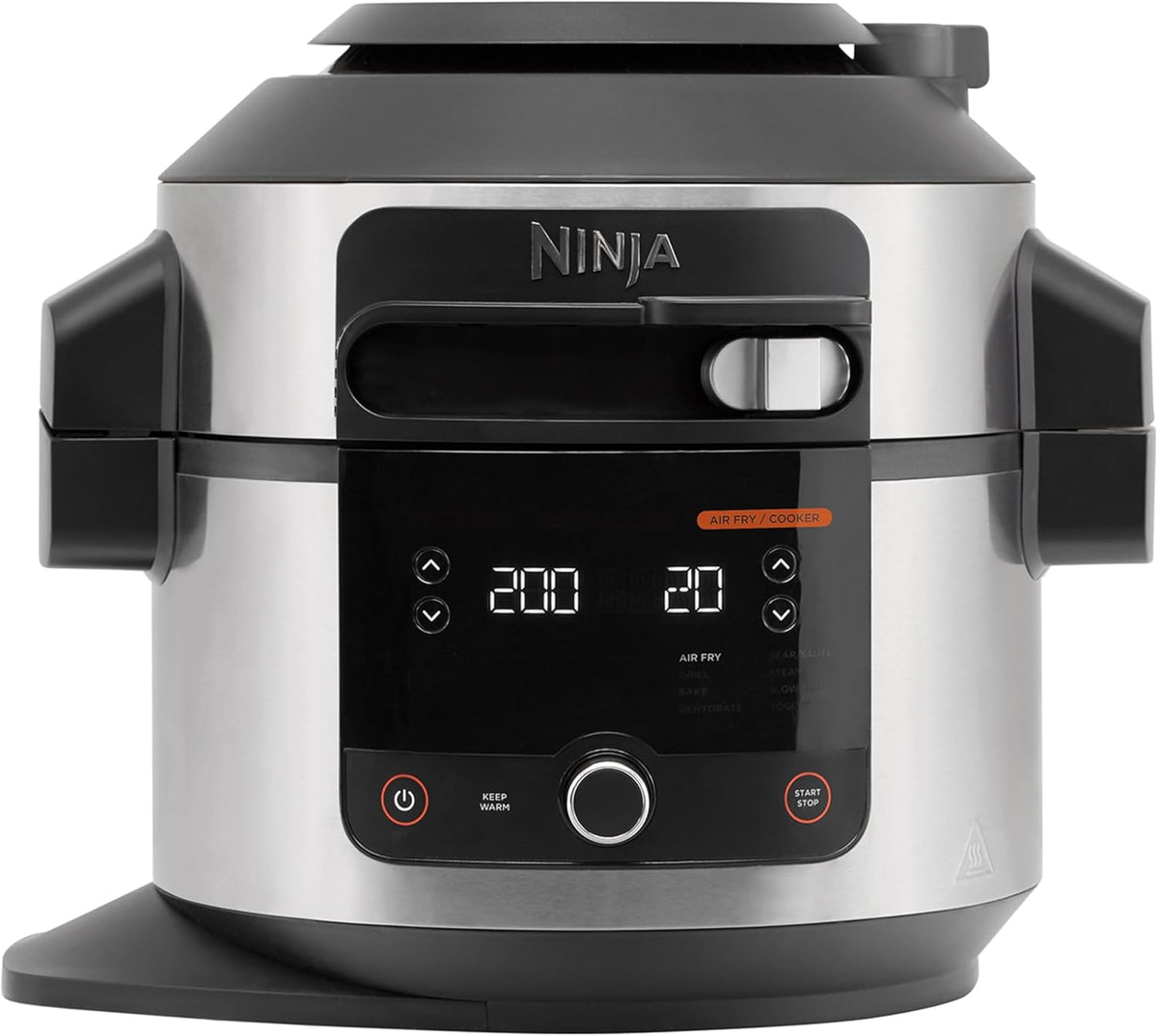 Ninja Foodi MAX Multi Cooker ze Smart pokrywką, 7,5 l, 14 funkcji gotowania, frytkownica beztłuszczowa, szybkowar, wolnowar, grill i więcej, zawiera sondę, ze stali nierdzewnej, OL750EU