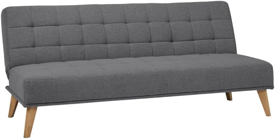 SHIITO | Model Versalles – Sofa rozkładana z systemem Clic-Clac | Gdzie Elegancja spotyka się z Komfortem | Design Capitoné w kolorze szarym | 189,5 x 88 x 89 cm