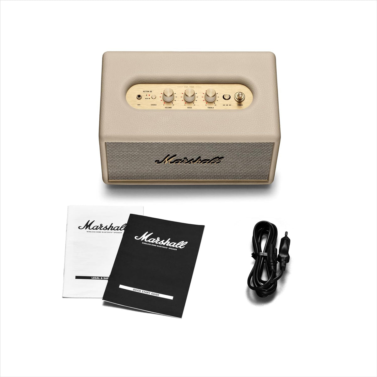 Marshall Acton Iii 1006005 Głośnik Bluetooth, Beżowy, 24,7 x 412 x 27,6 cm