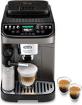 De'Longhi Wspaniały Evo Next ECAM312.80.TB, automatyczny ekspres do kawy z mlekiem, ekspres do kawy i cappuccino z intuicyjnym wyświetlaczem dotykowym, 1450 W, czarny/tytanowy