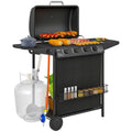 Grill Gazowy Ze Stali Abs 121x54x97 Cm-outsunny. Czarny