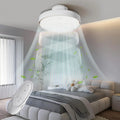Cichy Wentylator Sufitowy Bezłopatkowy z Możliwością Przyciemniania Światła 60W, Silnik DC 30W, Światło CCT 3000-5700K, Lampa LED, Zdalne Sterowanie 6 Prędkościami, Timer, Funkcja Pamięci, Odpowiedni do Salonu Sypialni