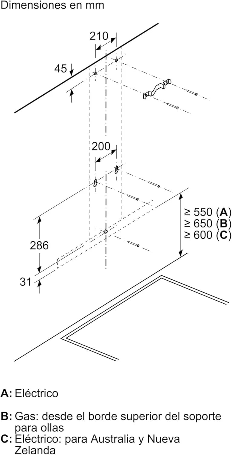 Balay - Okap kominowy, oświetlenie LED, 60 cm, 4 poziomy mocy, stal nierdzewna, 3BC067EX
