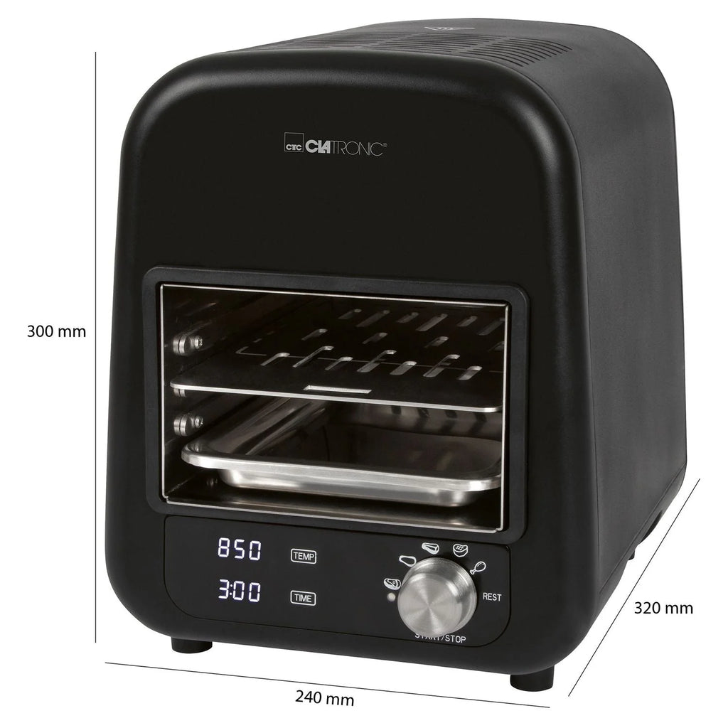 Elektryczny grill na podczerwień Barbacoa, grill ceramiczny, 5 programów gotowania, 850°C, czarny środek, 1600 W Clatronic Ebg 3760