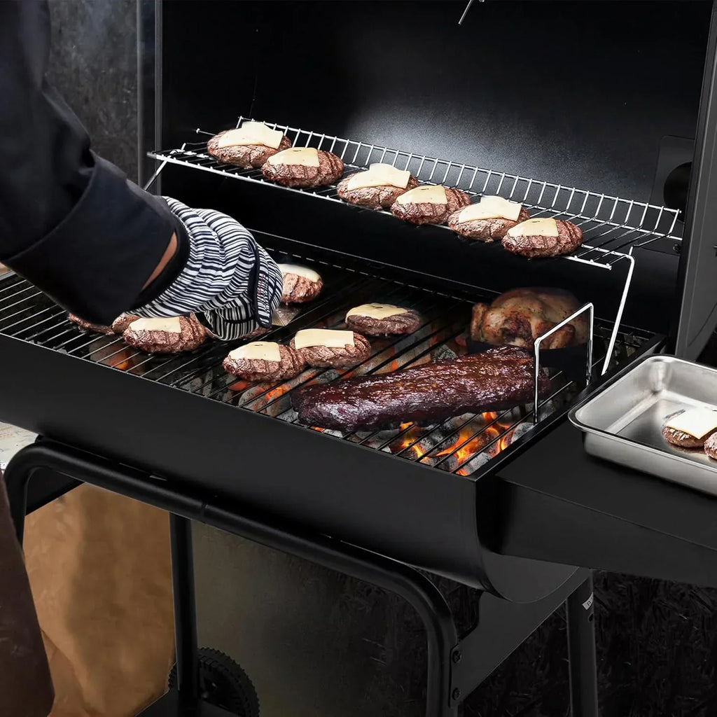 Grill węglowy Royal Gourmet CC1830 30 cali z bocznym stolikiem, grill zewnętrzny z 627 calami kwadratowymi powierzchni do gotowania na ogród, patio i imprezy, czarny, 2026