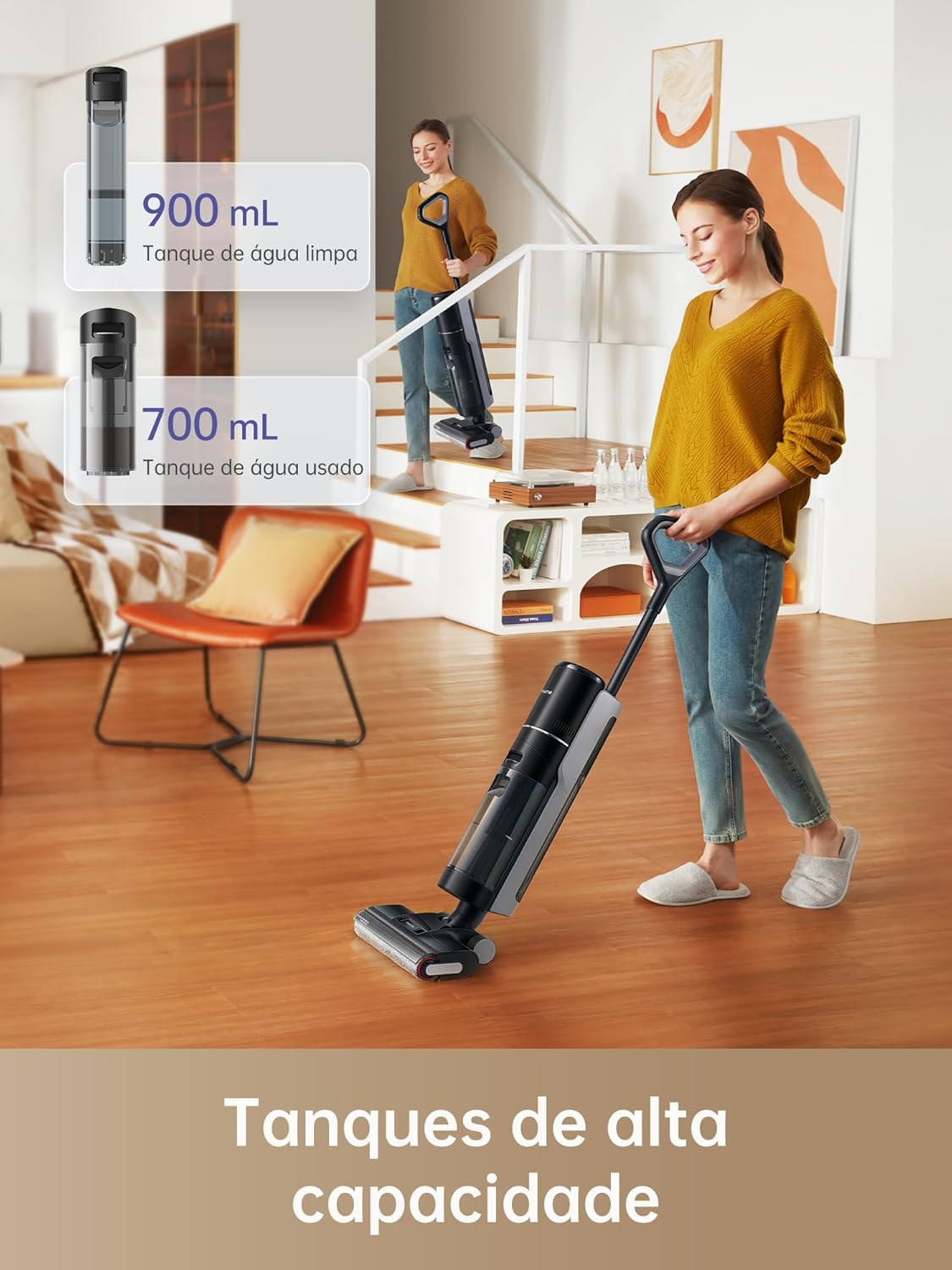 dreame H14 Pro odkurzacz na sucho i na mokro, płaska konstrukcja 180°, czyszczenie szczotki w temperaturze 60°C, suszenie w 5 min, automatyczne dozowanie roztworu, sterowanie aplikacją, 18 kPa