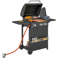 Grill gazowy ze stali ABS 123x57x98 cm-outsunny. Czarny