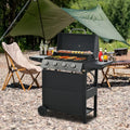 Grill gazowy SEGMART 4-palnikowy ze stali nierdzewnej 2026 – 34 200 BTU, grill ogrodowy/patio z dwoma składanymi półkami i termometrem, idealny na kemping i do gotowania na świeżym powietrzu