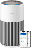Oczyszczacz powietrza Philips Series 2200, filtr HEPA NanoProtect + aktywny filtr węglowy, CADR 400m³/h dla 104m², dla alergików, bardzo cichy, inteligentny i trwały filtr (AC2210/10)