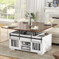 VOWNER Stół Kawowy Podnoszony, Stół Rozkładany, Wielofunkcyjny 3 w 1 z Ukrytym Schowkiem - Jadalnia, Konwertowalny, Styl Rustykalny, Orzech