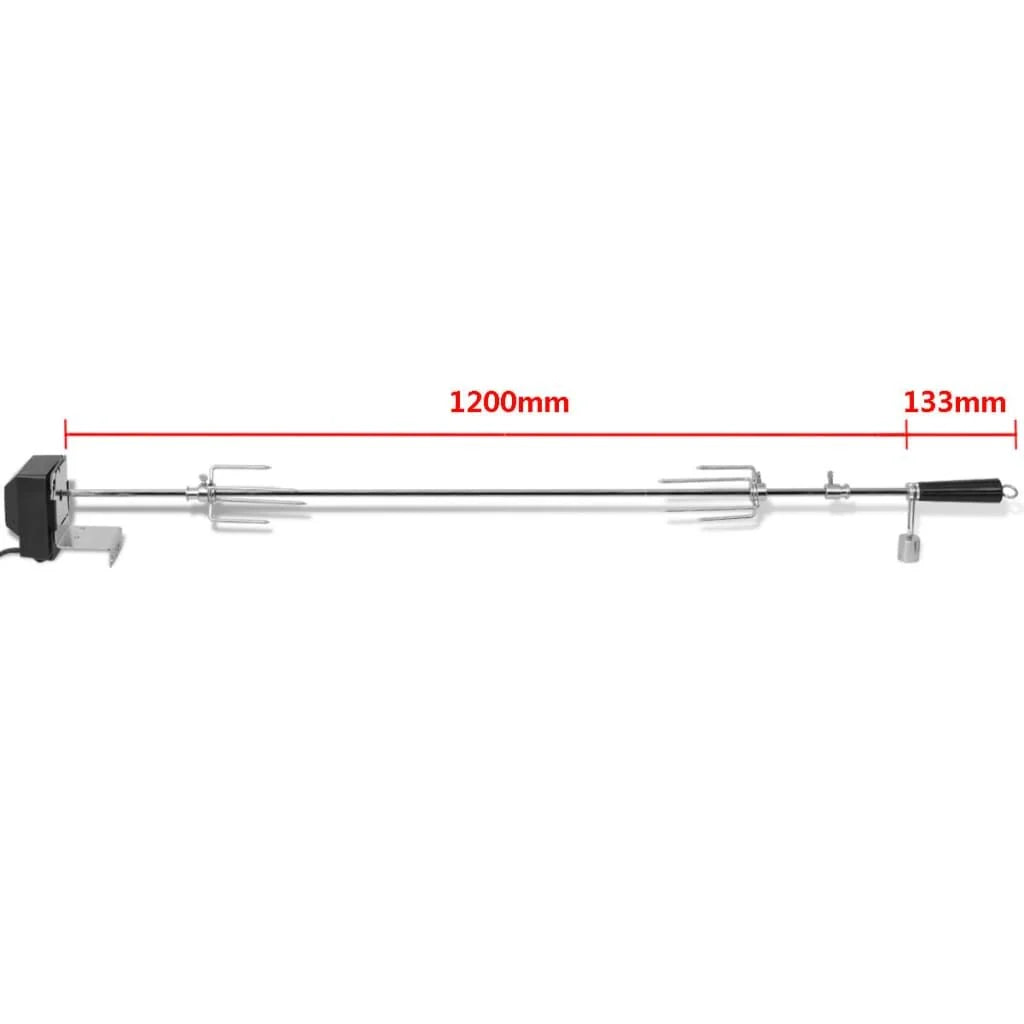 Szpikulec Obrotowy do Grillowania z Silnikiem Stalowy 1200 mm Vidaxl
