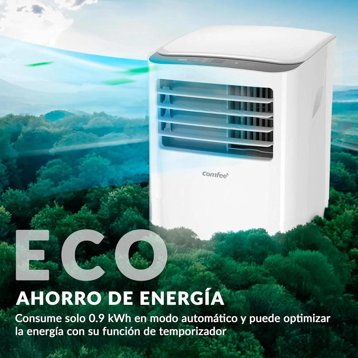 COMFEE Pingüino Przenośny Klimatyzator 8000 BTU / 2000 Frigorii – Klimatyzator bez jednostki zewnętrznej – Cicha Chłodziarka Niskie Zużycie Energii z Zestawem Okiennym | 3w1 Chłodzi, Wentyluje i Osusza
