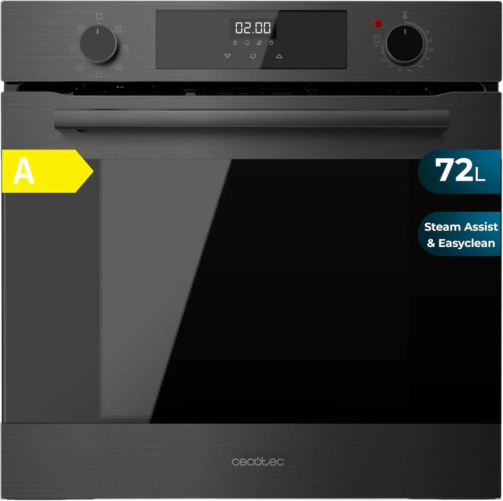 Cecotec Piekarnik do zabudowy wielofunkcyjny 60 cm Bolero Hexa M226000 Matt A. 2800W, 72L, 7 funkcji, tryb grill, grill z termoobiegiem, tryb konwekcji, rozmrażanie, Steam Base X2, Steam EasyClean, Steam Assist