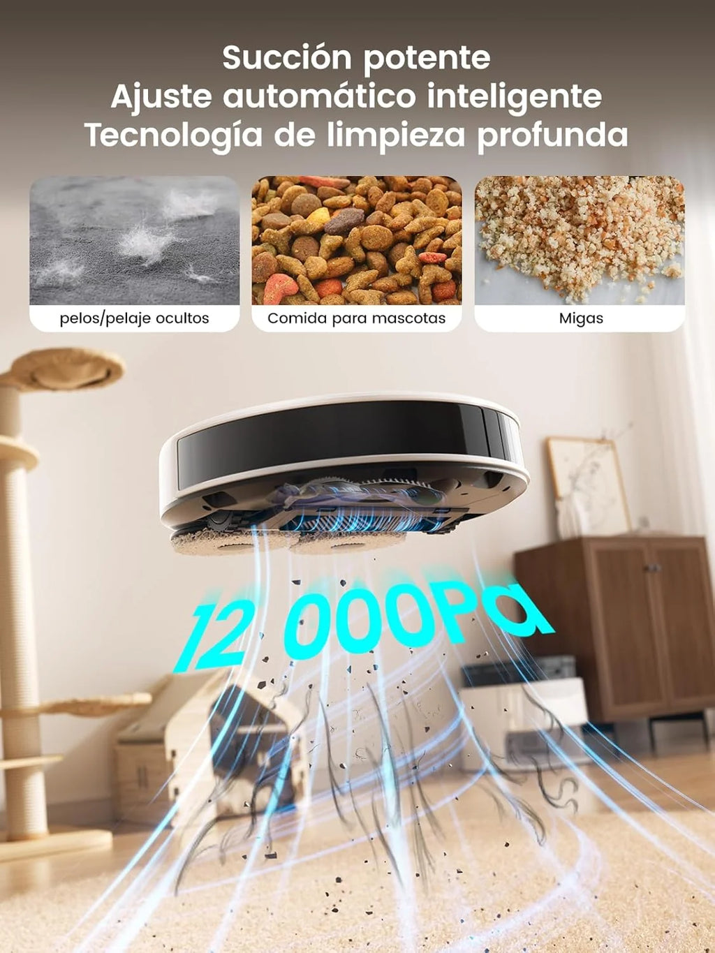 Lefant M3 Robot Odkurzający i Myjący z Bazą Samoczyszczącą, Nawigacja Laserowa dToF, Inteligentne Mapowanie, Unikanie Przeszkód PSD 190°, 12000Pa, Czas Pracy 220min, WiFi/Alexa/APP/i Watch, 2,4G & 5G