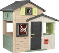 Smoby Life - Domek Ogrodowy Friends House EVO z 2 Drzwiami, 6 Oknami i Wyjmowanym Stołem Piknikowym – Wykonany z Materiałów Recyklingowych, Ochrona UV, dla Dzieci od 3 Lat (7600810208)
