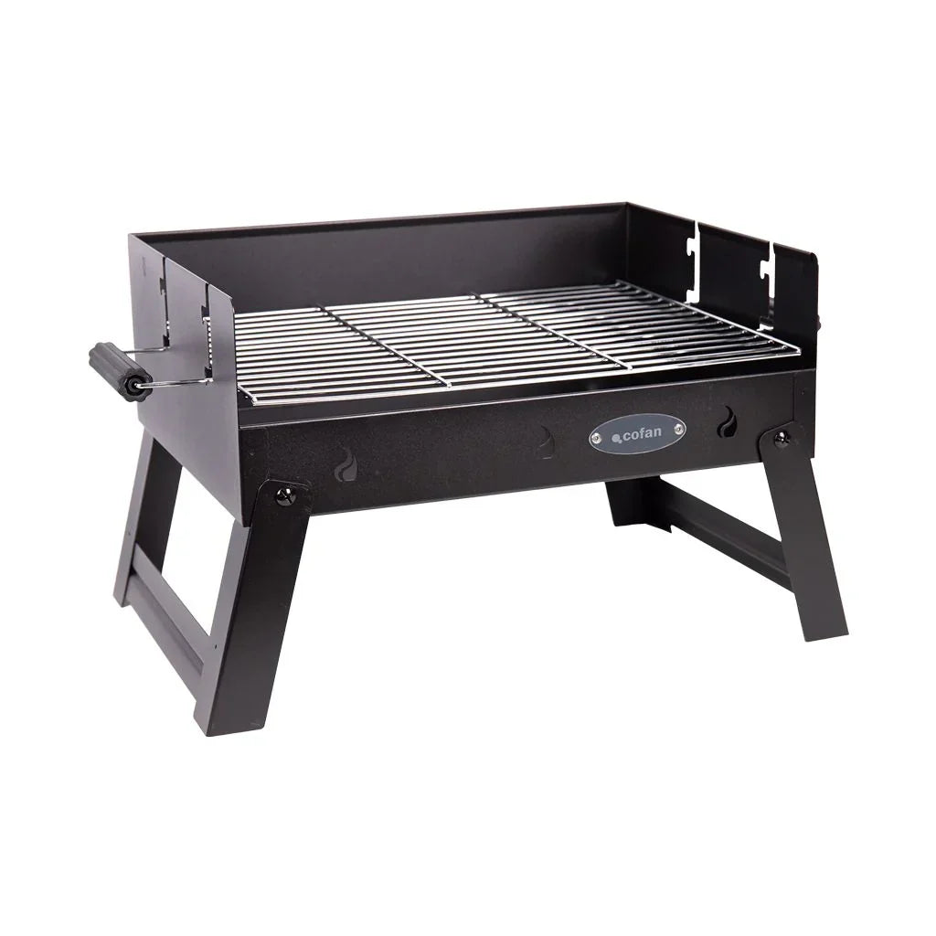 Cofan Przenośny Grill Węglowy | Chromowany Ruszt Stalowy | Składany Grill | Z Uchwytami Bocznymi | Idealny Na Kemping, Do Ogrodu I Na Taras | Wymiary: 45,5 X 34,5 X 31,5 Cm